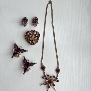 Vintage Amethyst Colored Jewlery Lot